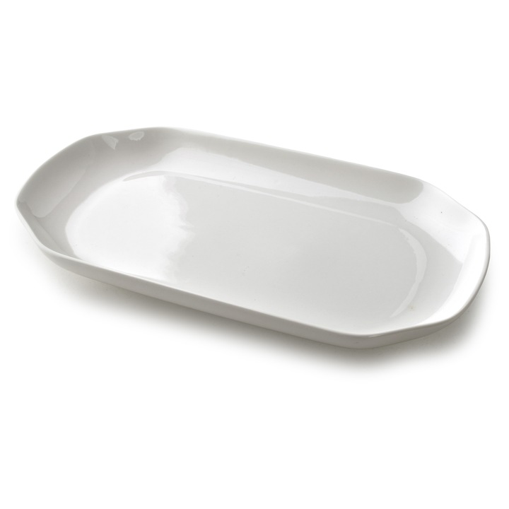 Tálalótál, porcelán, Basic, Basic, 30 x 17 x 3 centiméter, fehér, 1 darab