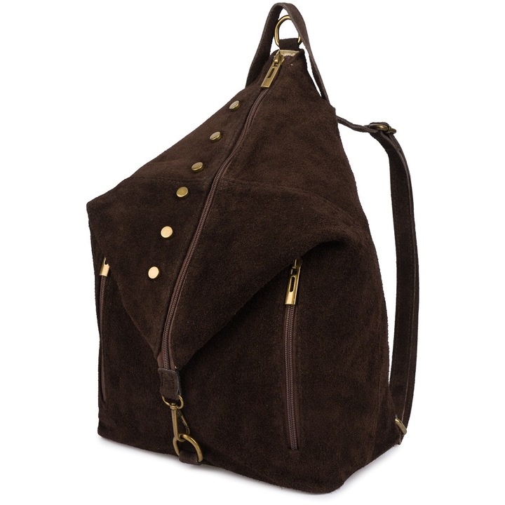 Rucsac dama Vera Pelle din piele naturala, A4, 42x34x13cm, cu 2 buzunare interioare