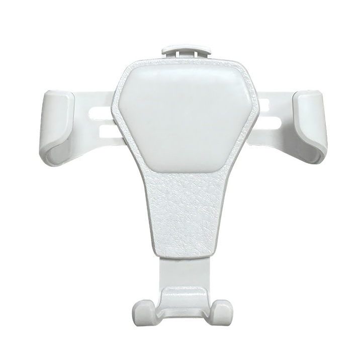 Autós telefontartó, gravitációs adszorpció, stabil rezgéscsillapító, univerzális, fehér