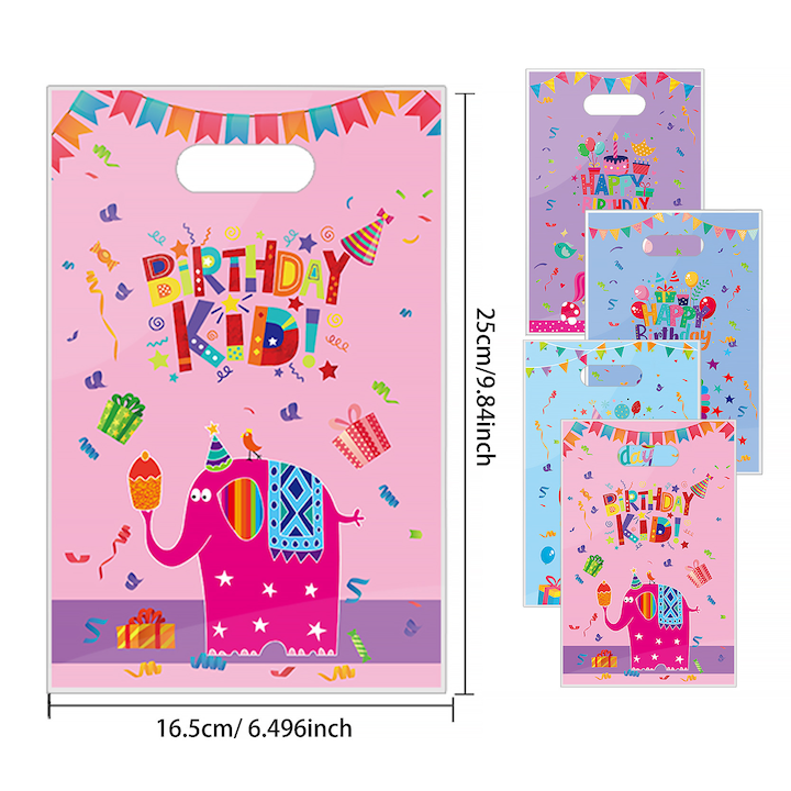 Set 25 pungi cadou, model animale, multicolor, 16.5x25cm