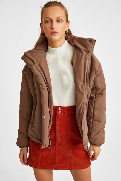 OXXO, Geaca matlasata cu gluga, Maro deschis