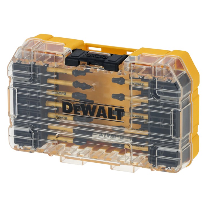 Set de insurubare DeWALT 31 accesorii FlexTORQ, transparent, 22x4cm