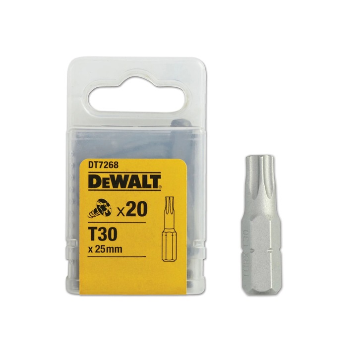Set 20 biți Torx 25mm T30, DeWALT