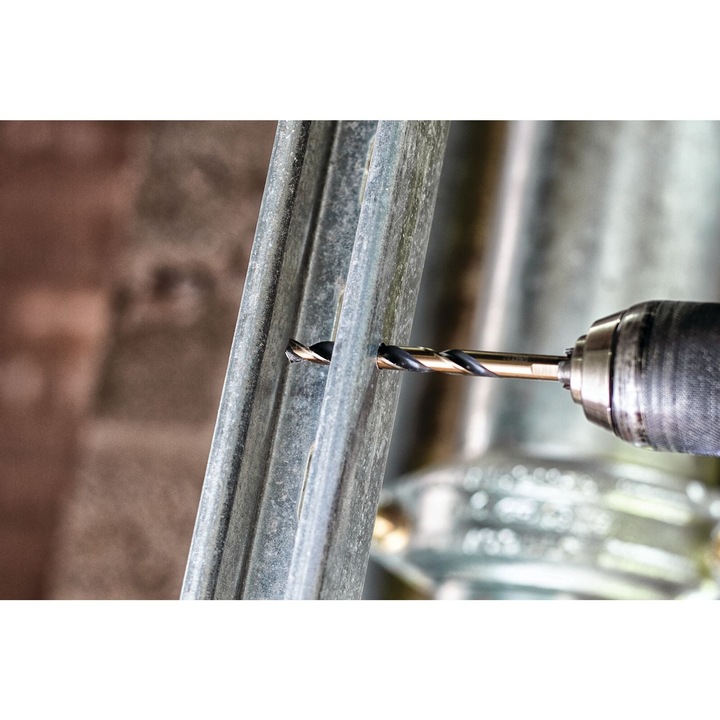 Set burghie DeWALT Black & Gold 9.5mm, rezistent la rupere, tija cu 3 platouri, pentru metal