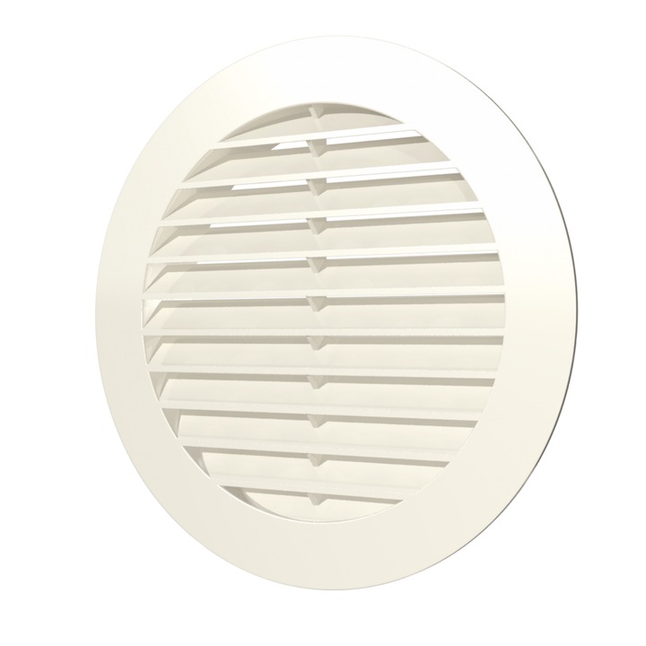 Grila ventilatie circulara Era, D125 mm, plastic, bej