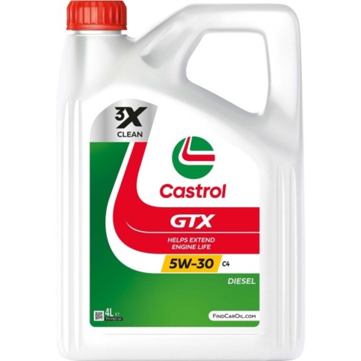 Ulei de motor Castrol GTX 5W-30, sintetica, 4L, pentru diesel