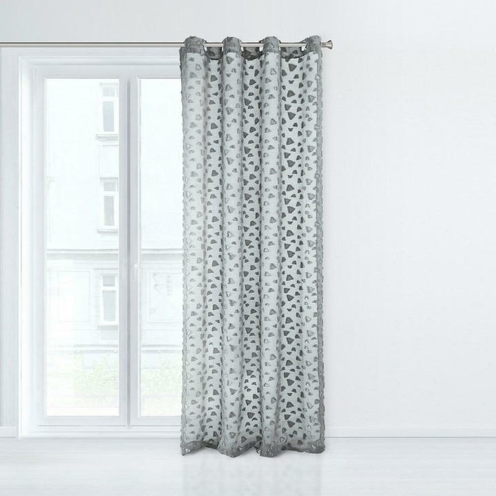 Готова завеса с капси 140x250 Bindy стомана сребро