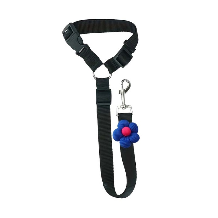 Lesa, lesa de siguranta auto pentru animale de companie transfrontaliere, lesa cu bucla pentru caini, lesa pentru pisici, lesa retractabila pentru tetiera masinii, neagra, 1 bucata