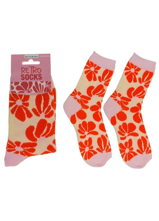 Sosete dama Out of the blue KG, Retro Flori, Multicolor, 36-42 EU