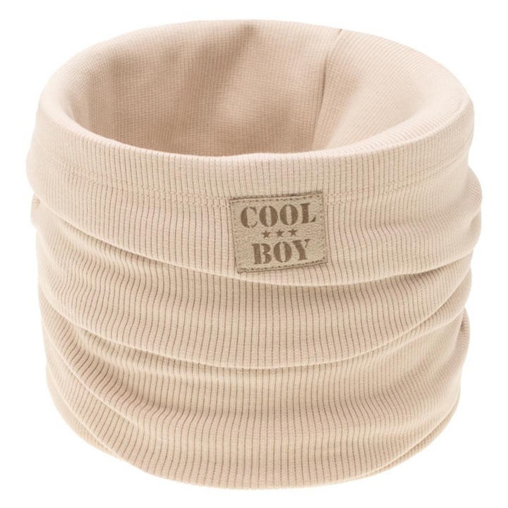 Guler copii NICOL, bej, material elastic, cu nastra Cool Boy