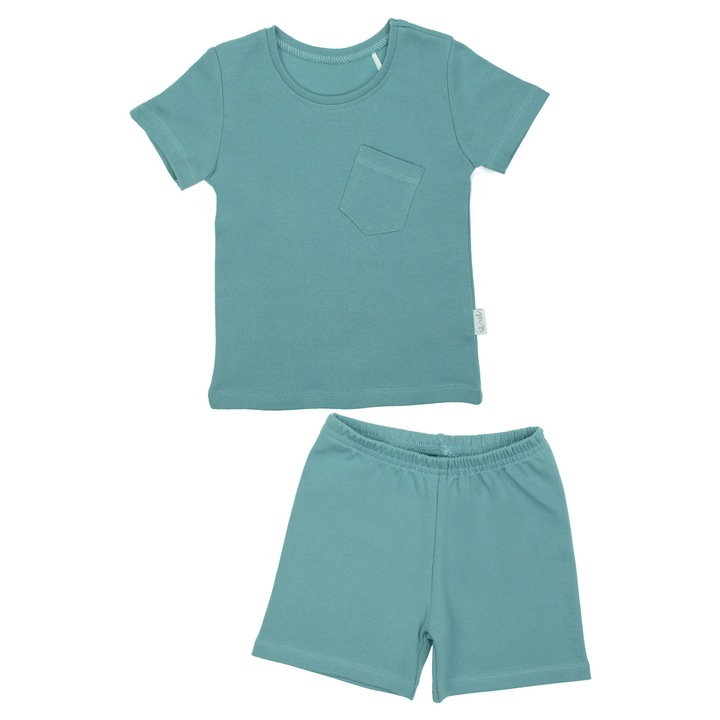 Set băieți + pantaloni scurți verde Nicol, Verde