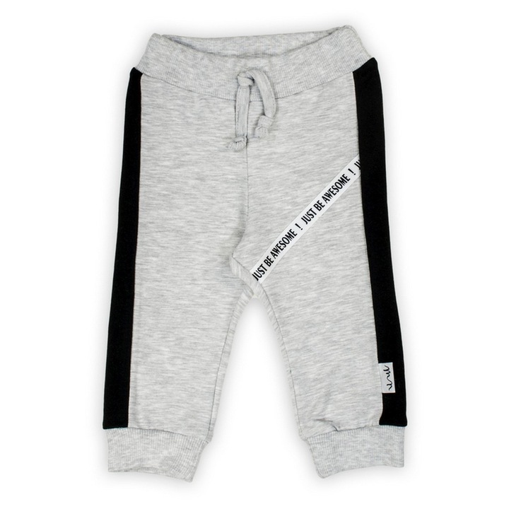 NICOL tréningnadrág, szürke pamut, Fekete