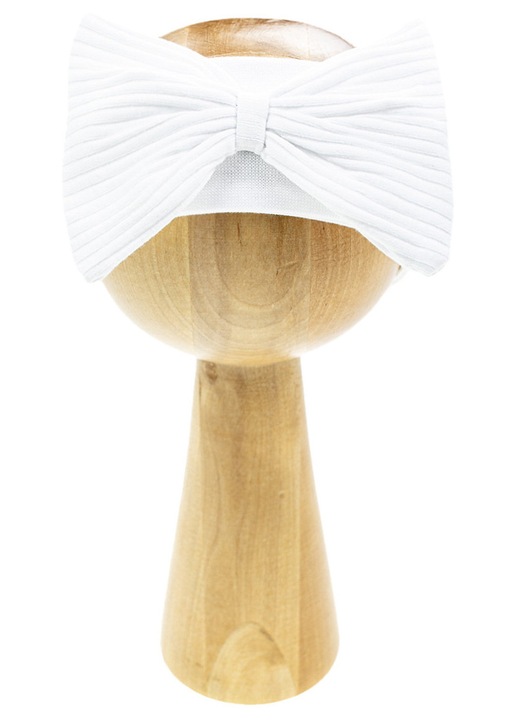 Bentita pentru fetite, NICOL, cu funda, alba, material certificat Oeko-Tex