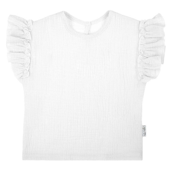 Bluza Nicol, volane, alb, Alb