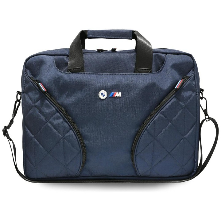 BMW Nylon Zsebes & Fém Logós Laptop Táska 16", Gránát, 3666339540272