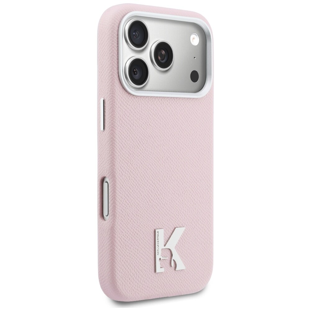 Etui telefon Karl Lagerfeld Karl Head Logo MagSafe roz, pentru iPhone 17 Pro Max