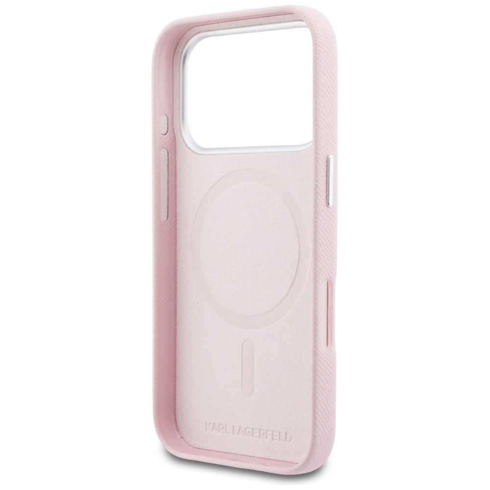Etui telefon Karl Lagerfeld Karl Head Logo MagSafe roz, pentru iPhone 17 Pro Max