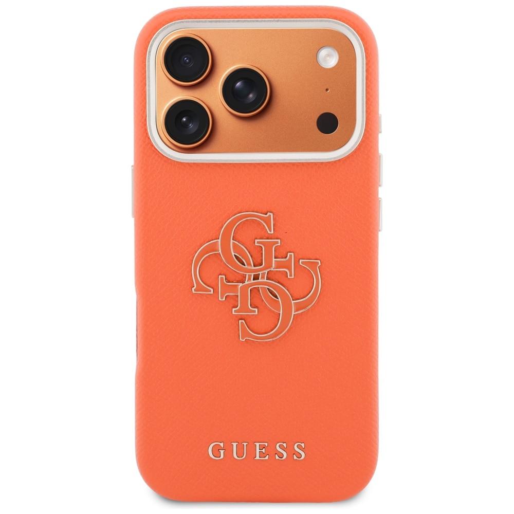 Husa telefon Guess, etui FW Resin Logo, pomaranczowy, pentru iPhone 17 Pro