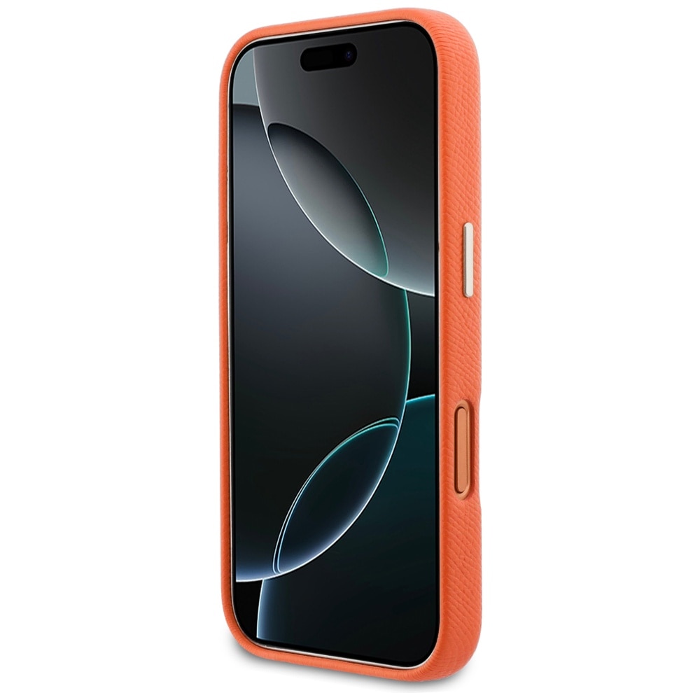 Husa telefon Guess, etui FW Resin Logo, pomaranczowy, pentru iPhone 17 Pro