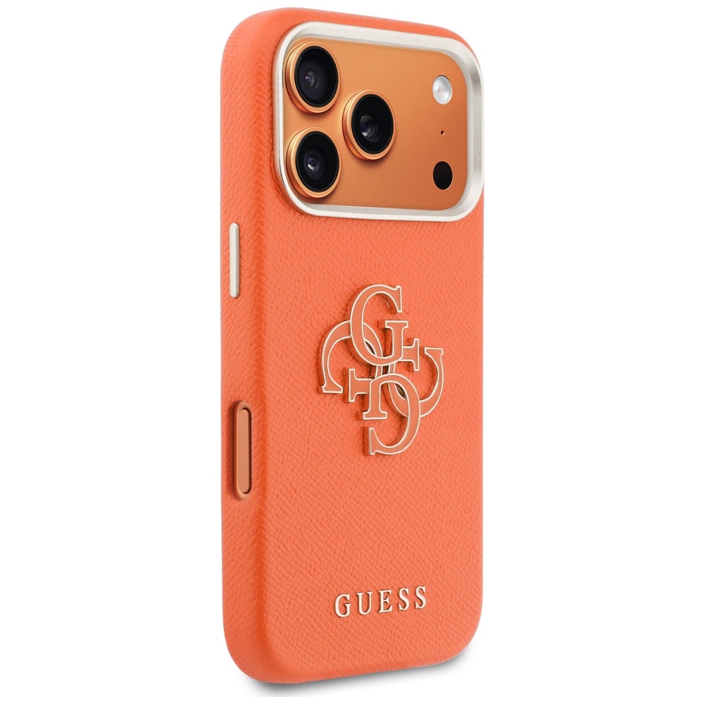 Husa telefon Guess, etui FW Resin Logo, pomaranczowy, pentru iPhone 17 Pro