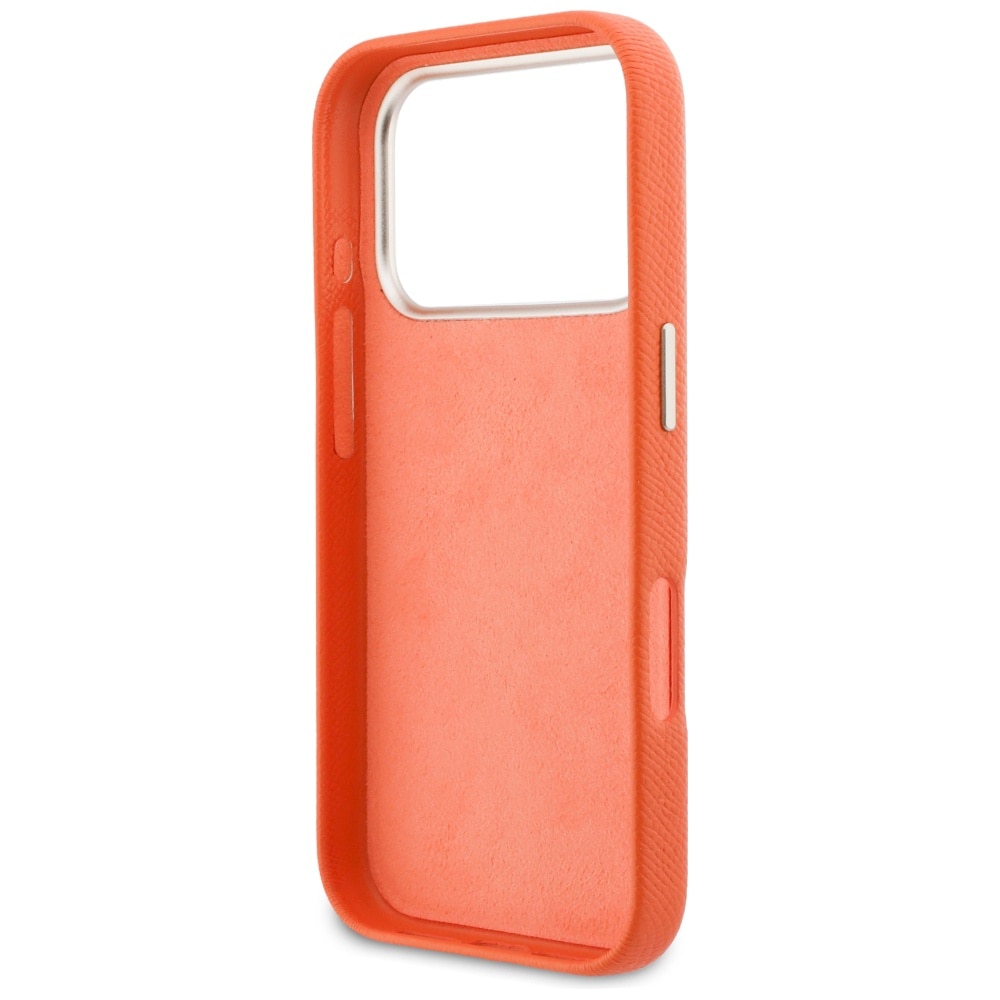 Husa telefon Guess, etui FW Resin Logo, pomaranczowy, pentru iPhone 17 Pro