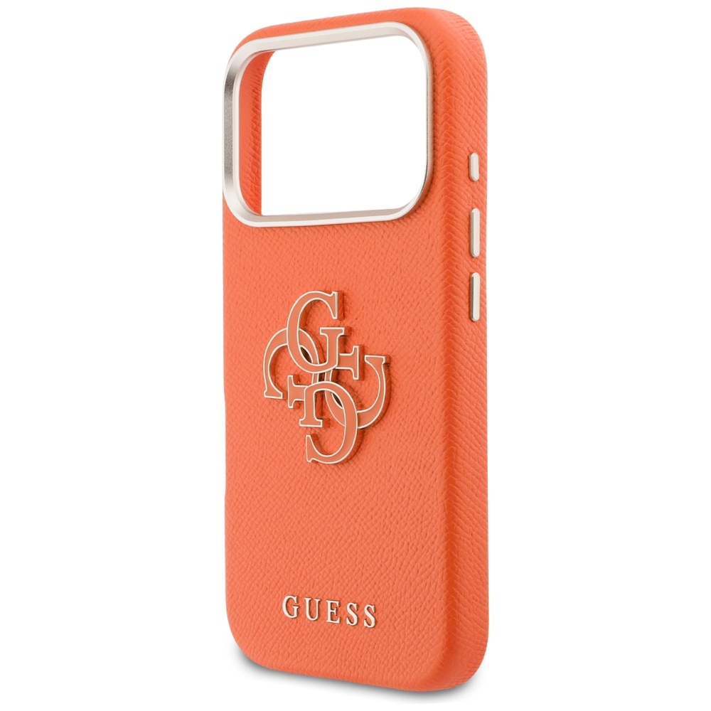 Husa telefon Guess, etui FW Resin Logo, pomaranczowy, pentru iPhone 17 Pro