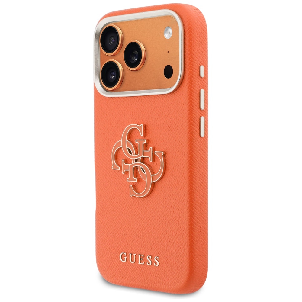 Husa telefon Guess, etui FW Resin Logo, pomaranczowy, pentru iPhone 17 Pro