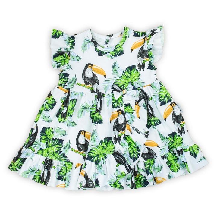 Kislány ruha, NICOL, rövid ujjú, fehér, Fehér