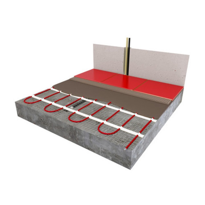 Kit sistem incalzire in pardoseala, FALCON U-HEAT, 2 m2 + Placa izolatoare 2, 4 m2, 300 W, 4 mm, interior