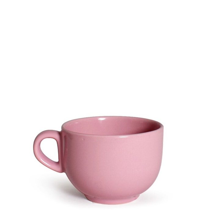 Bol supa cu toarta, COK, ceramica, roz, 500 ml