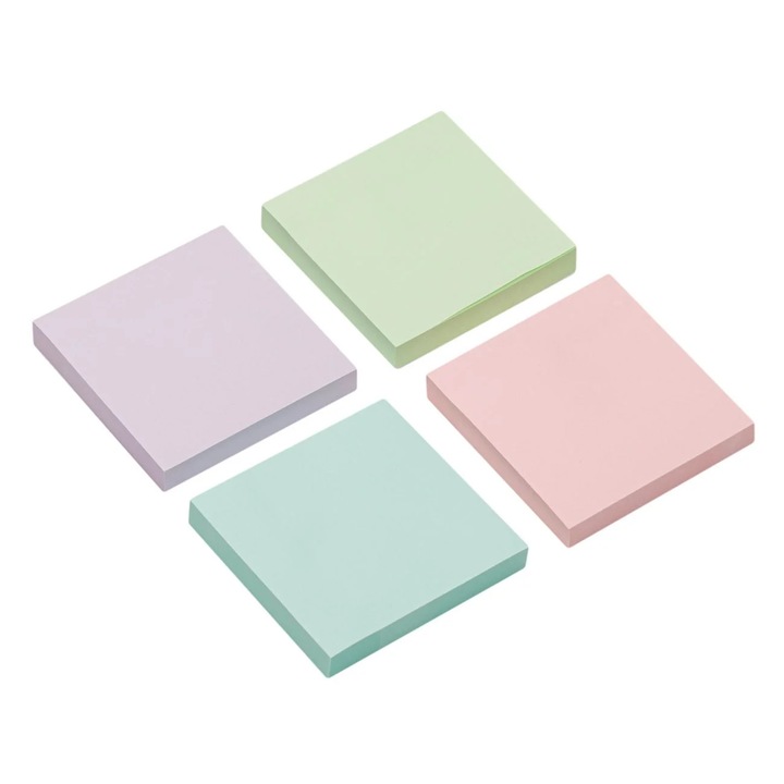 Öntapadós jegyzettömb 4 pasztell szín 7.7x7.7cm - 500 lap
