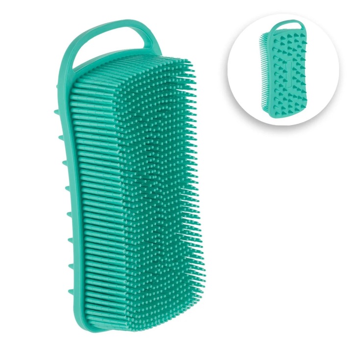 Zöld Kétoldalú Szilikon Fürdőszivacs