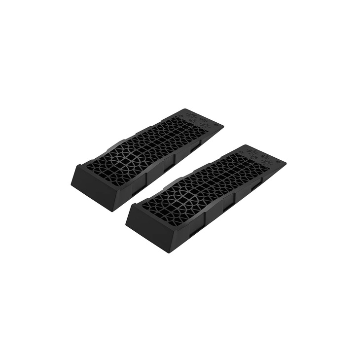 Autószerviz rámpa, 3T terhelhetőség, csúszásgátló kialakítás, fekete, 2 darabos készlet, 69.8x20x7.8cm