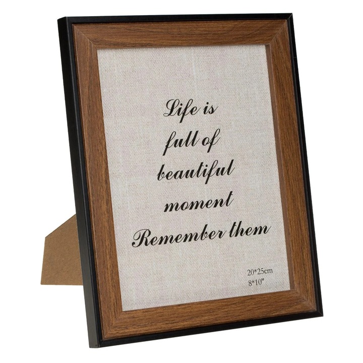 Rama Foto din Lemn Maro cu Margine Neagra 20x25cm