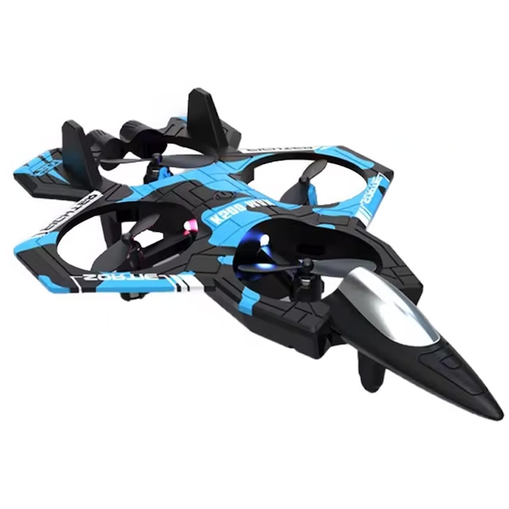 Drona RC tip avion cu LED, zbor stabil, multicolor, 30x18x6cm, pentru copii de la 6 ani