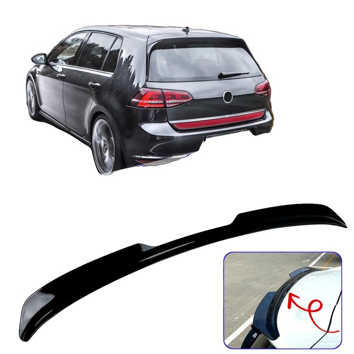 Spoiler spate pentru Golf 7 MK5, plastic usor, instalare simpla, GTI R GTD STYLE
