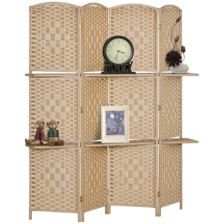 Paravan cu 4 panouri, design modern, maro, 4 panouri - eMAG.ro