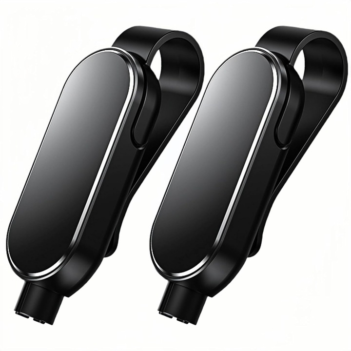 Kit de siguranta auto, 2 bucati, ciocan de sticla si cutter pentru centura de siguranta, negru