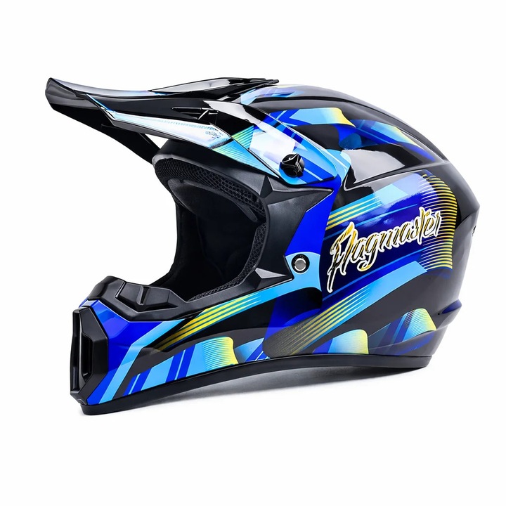 Каска за мотор FIXATO M, синя, удобен интериор, множество вентилационни отвори