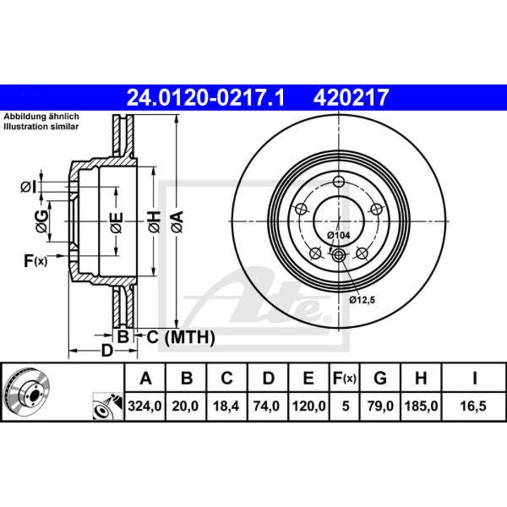 Спирачен диск ATE 24.0120-0217.1