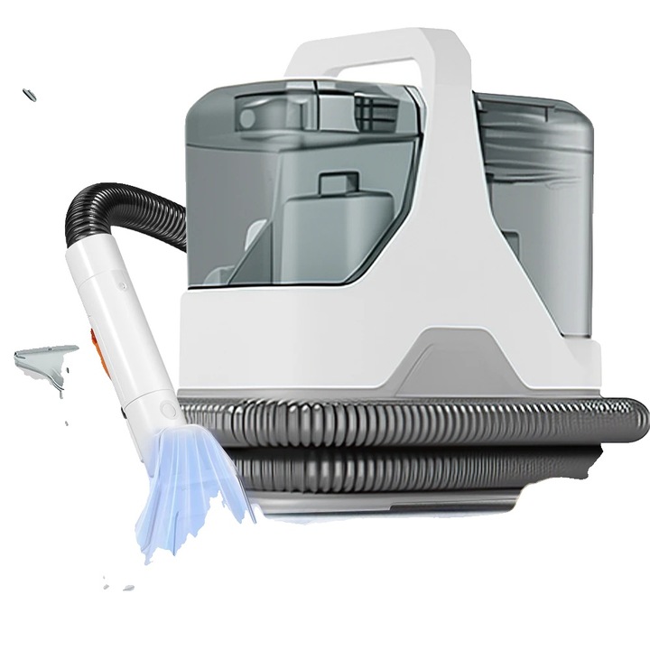 Hordozható szőnyegtisztító, nagy szívóerő, dupla víztartály, fehér, 44x35.5x25cm