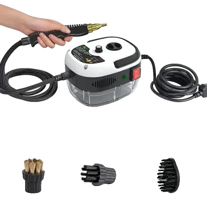 Gőztisztító, hordozható kivitel, fehér, 220V, kapacitás 901ml felett, gőzidő 30 perc felett