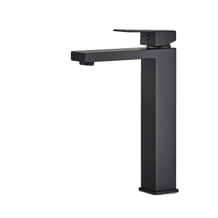 Csaptelep, elegáns design, rozsdamentes acél konstrukció, fekete, magas