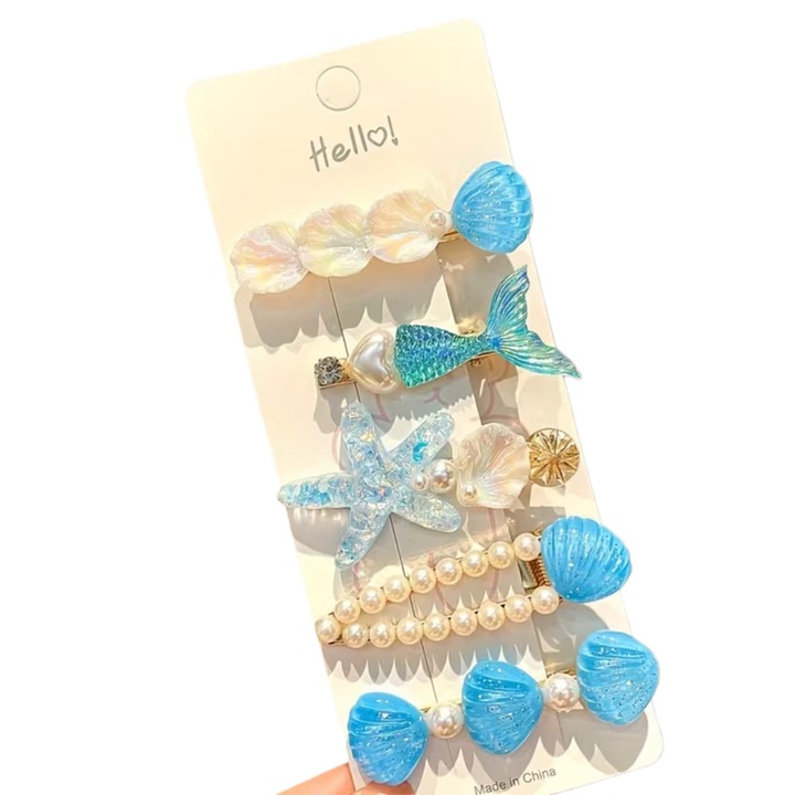 5 db tengeri hajcsat, tengeri csillag alakú, többszínű