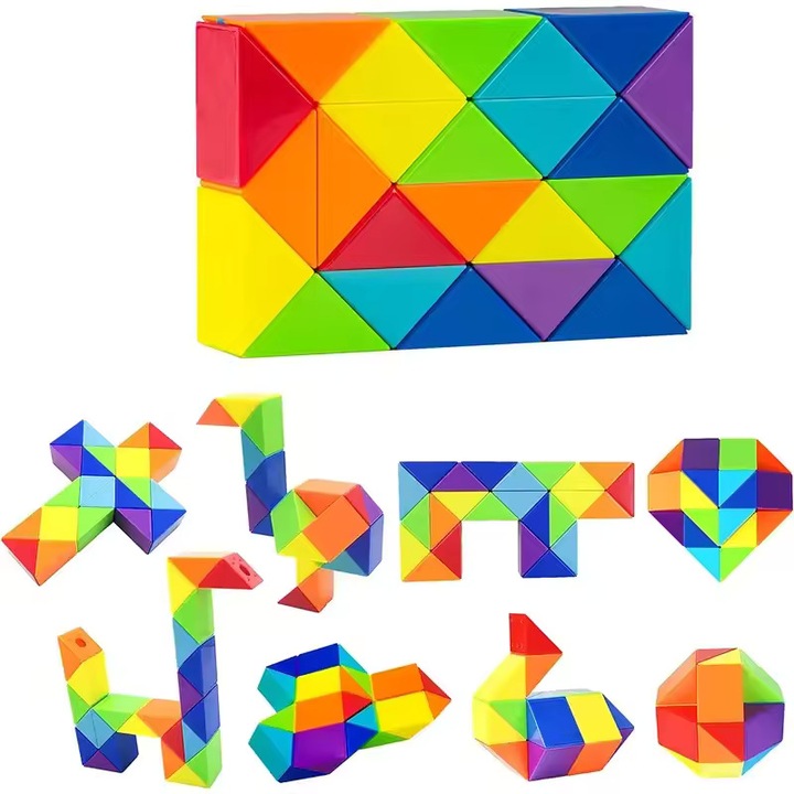 Set puzzle 3D, 24 piese, multicolor, pentru copii
