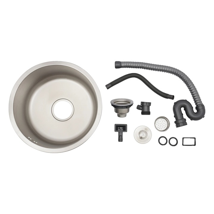 Chiuveta bucatarie, design modern, inox, instalare sub blat, cuva simpla