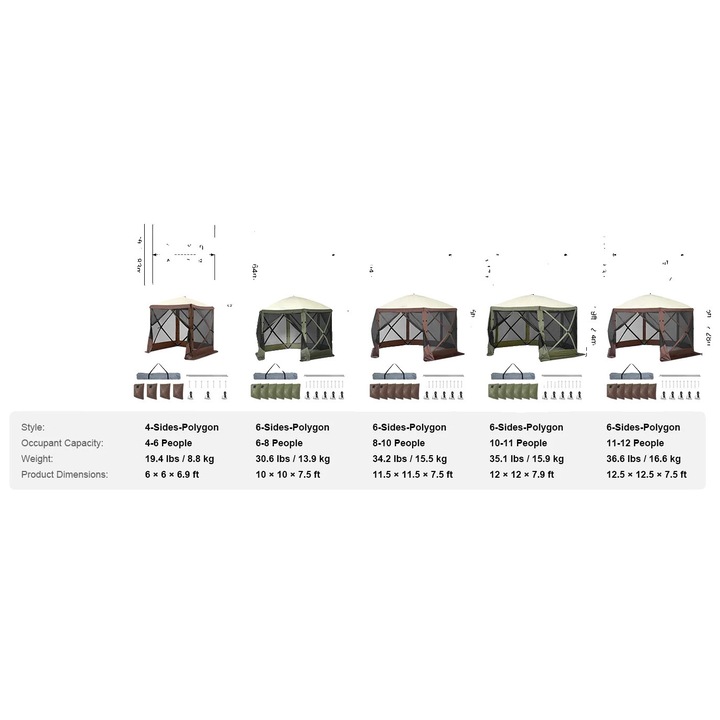 Pavilion gradina, design pop-up, protectie UV, 6x6ft, maro