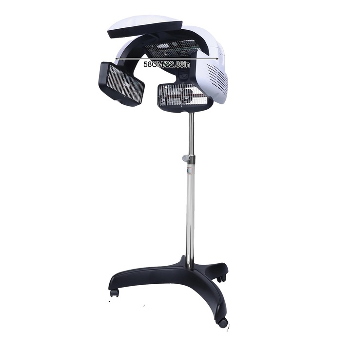 Сешоар с качулка, регулируема височина, кварцово нагряване, бял