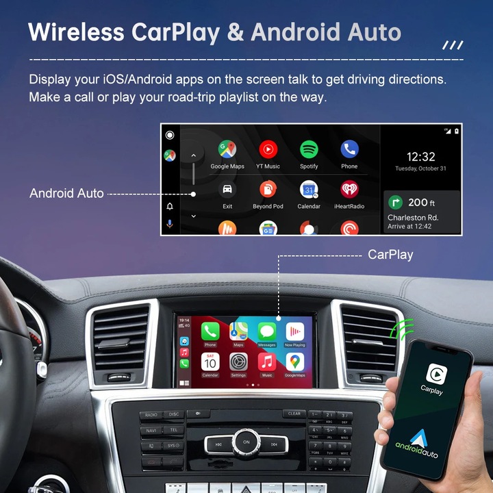 Sistem Wireless CarPlay, Compatibilitate Android Auto, Formate Media Multiple, NTG4.5 4.7, negru