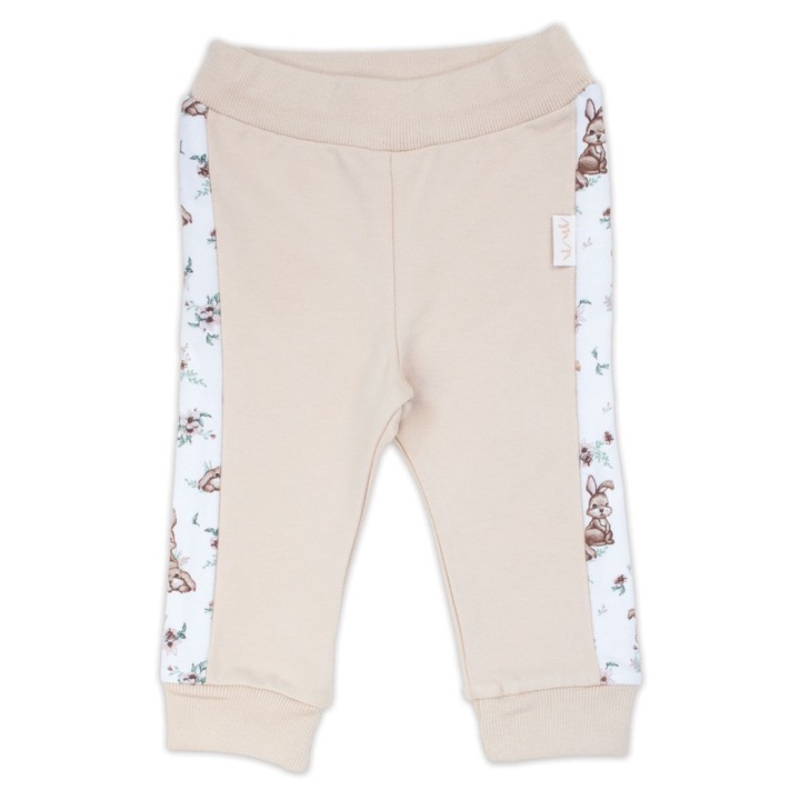 Lány melegítőnadrág, NICOL, bézs, csíkos, Fehér